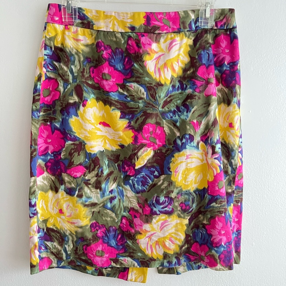 J. Crew floral watercolor pencil skirt size 6